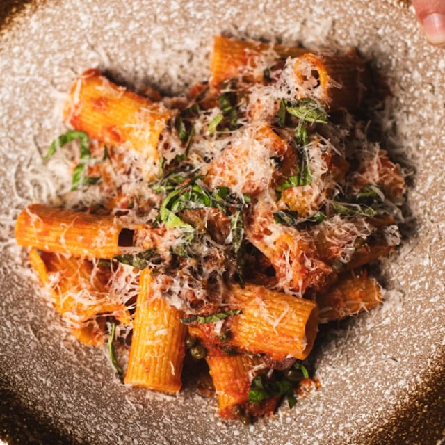 Rigatoni Puttanesca.