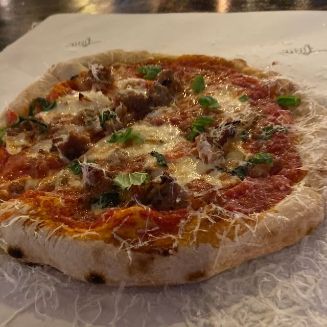 Sausage & Onion Pizza.